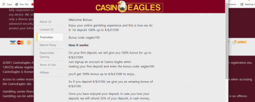 CasinoEagles Screenshot 1
